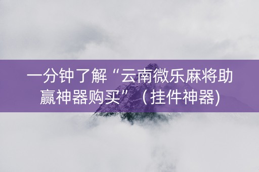 一分钟了解“云南微乐麻将助赢神器购买”（挂件神器)
