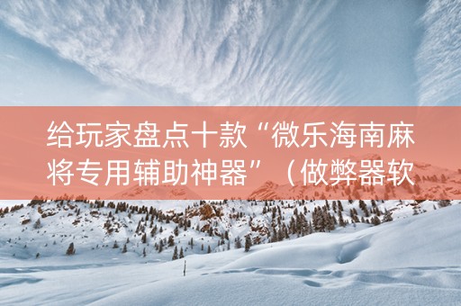 给玩家盘点十款“微乐海南麻将专用辅助神器”（做弊器软件下载)