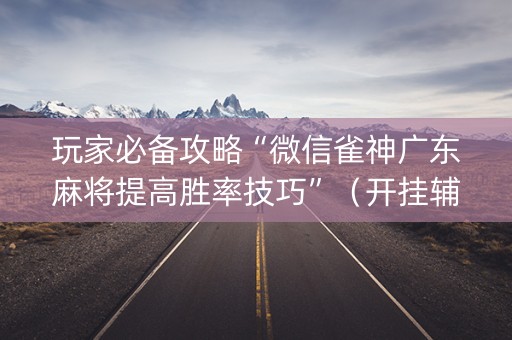 玩家必备攻略“微信雀神广东麻将提高胜率技巧”（开挂辅助器脚本)