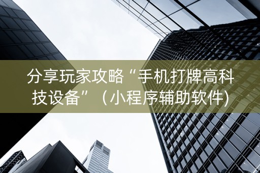分享玩家攻略“手机打牌高科技设备”（小程序辅助软件)