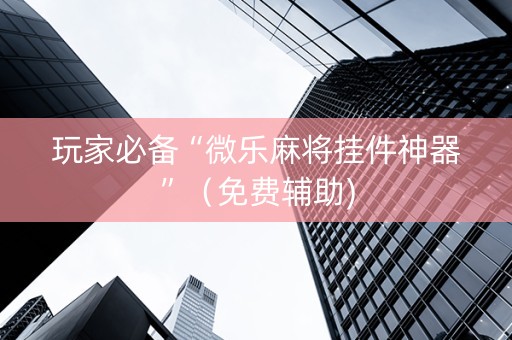 玩家必备“微乐麻将挂件神器”（免费辅助)