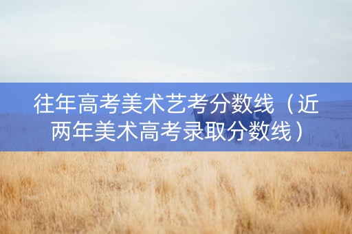 往年高考美术艺考分数线（近两年美术高考录取分数线）