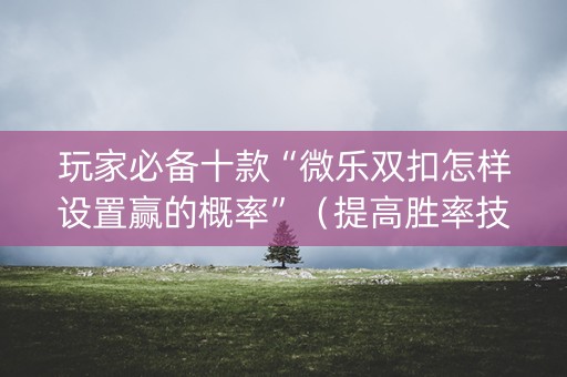玩家必备十款“微乐双扣怎样设置赢的概率”（提高胜率技巧)