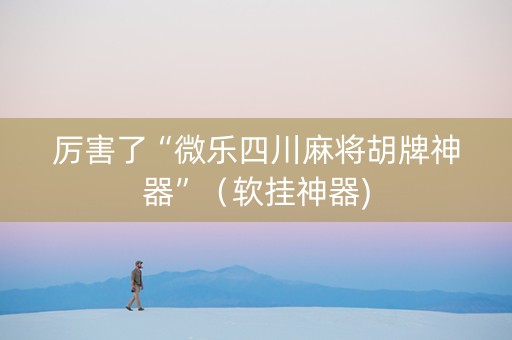 厉害了“微乐四川麻将胡牌神器”（软挂神器)