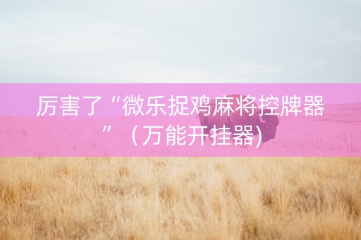 厉害了“微乐捉鸡麻将控牌器”（万能开挂器)