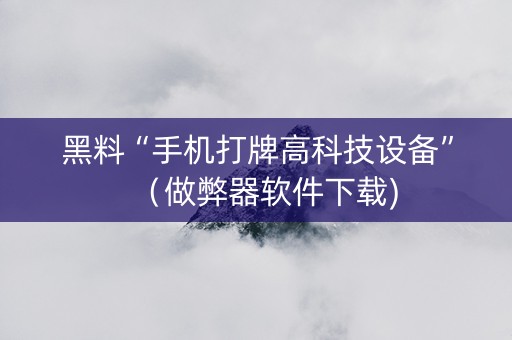 黑料“手机打牌高科技设备”（做弊器软件下载)