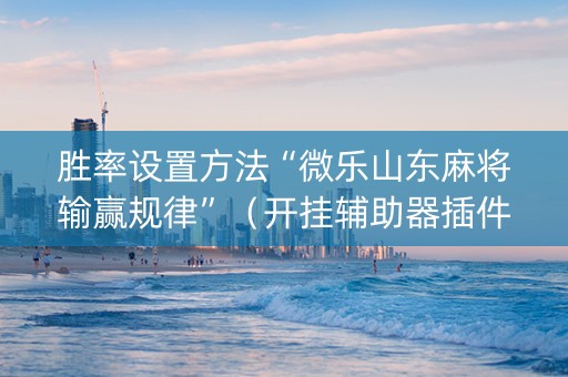 胜率设置方法“微乐山东麻将输赢规律”（开挂辅助器插件)