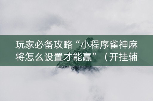 玩家必备攻略“小程序雀神麻将怎么设置才能赢”（开挂辅助器脚本)