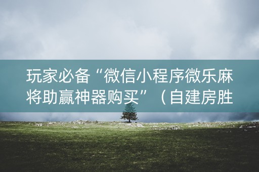 玩家必备“微信小程序微乐麻将助赢神器购买”（自建房胜负规律)