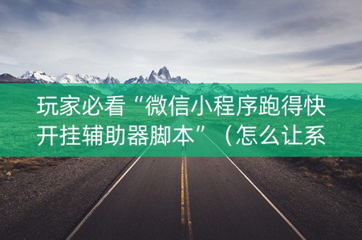 玩家必看“微信小程序跑得快开挂辅助器脚本”（怎么让系统给你发好牌)
