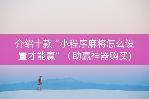 介绍十款“小程序麻将怎么设置才能赢”（助赢神器购买)