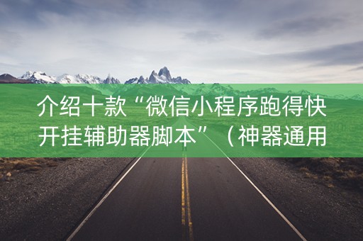 介绍十款“微信小程序跑得快开挂辅助器脚本”（神器通用版)