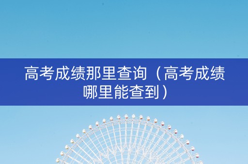 高考成绩那里查询（高考成绩哪里能查到）