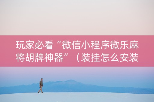 玩家必看“微信小程序微乐麻将胡牌神器”（装挂怎么安装)