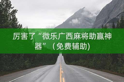 厉害了“微乐广西麻将助赢神器”（免费辅助)