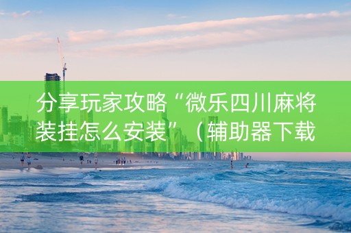 分享玩家攻略“微乐四川麻将装挂怎么安装”（辅助器下载)
