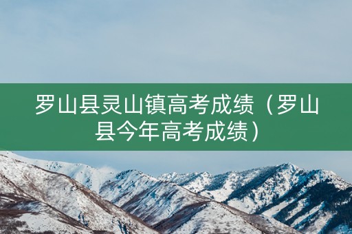 罗山县灵山镇高考成绩（罗山县今年高考成绩）