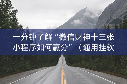 一分钟了解“微信财神十三张小程序如何赢分”（通用挂软件多少钱)