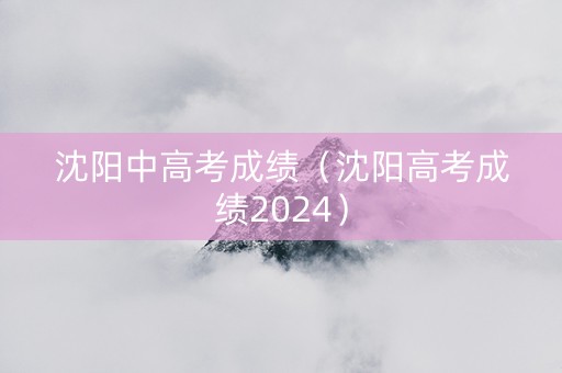 沈阳中高考成绩（沈阳高考成绩2024）