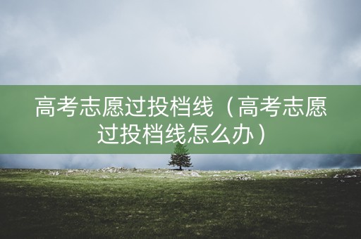 高考志愿过投档线（高考志愿过投档线怎么办）