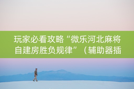 玩家必看攻略“微乐河北麻将自建房胜负规律”（辅助器插件)