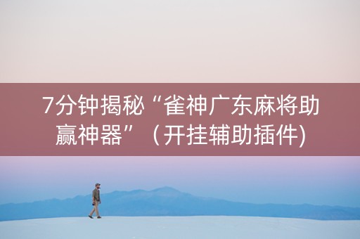 7分钟揭秘“雀神广东麻将助赢神器”（开挂辅助插件)