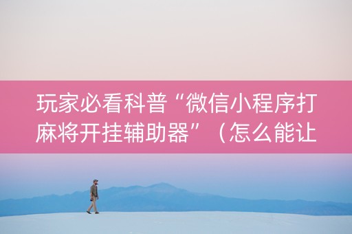 玩家必看科普“微信小程序打麻将开挂辅助器”（怎么能让牌好一点)