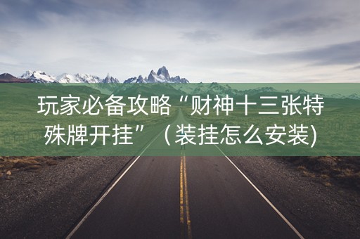 玩家必备攻略“财神十三张特殊牌开挂”（装挂怎么安装)