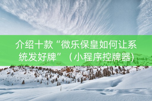 介绍十款“微乐保皇如何让系统发好牌”（小程序控牌器)