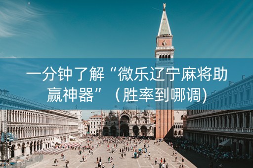 一分钟了解“微乐辽宁麻将助赢神器”（胜率到哪调)