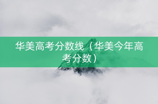 华美高考分数线（华美今年高考分数）