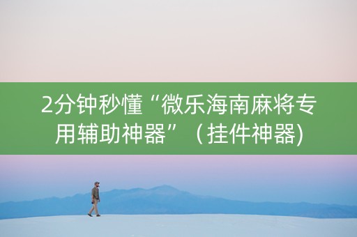 2分钟秒懂“微乐海南麻将专用辅助神器”（挂件神器)