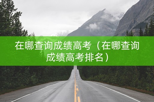 在哪查询成绩高考（在哪查询成绩高考排名）