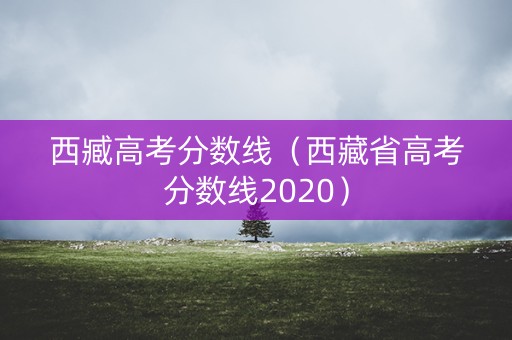 西臧高考分数线（西藏省高考分数线2020）