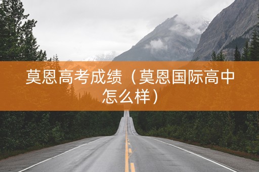 莫恩高考成绩（莫恩国际高中怎么样）