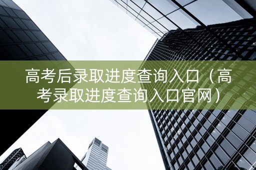 高考后录取进度查询入口（高考录取进度查询入口官网）