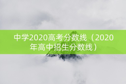 中学2020高考分数线（2020年高中招生分数线）