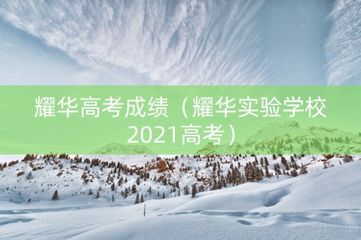 耀华高考成绩（耀华实验学校2021高考）