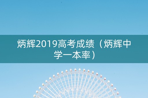 炳辉2019高考成绩（炳辉中学一本率）