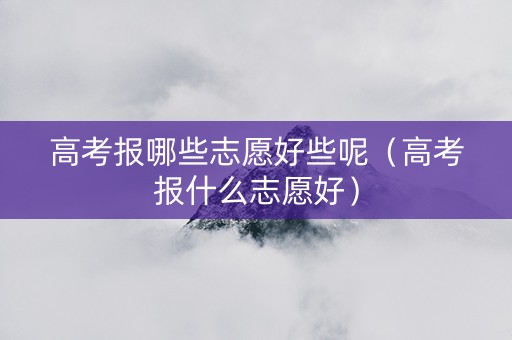 高考报哪些志愿好些呢（高考报什么志愿好）
