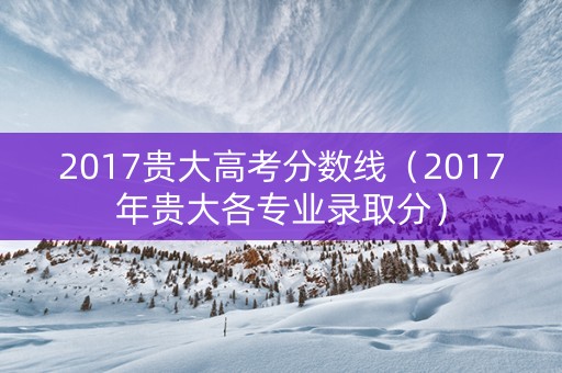 2017贵大高考分数线（2017年贵大各专业录取分）