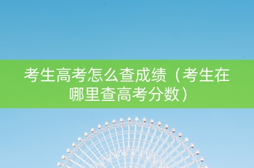 考生高考怎么查成绩（考生在哪里查高考分数）