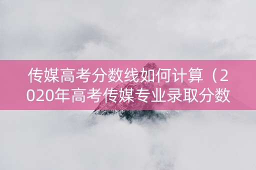 传媒高考分数线如何计算（2020年高考传媒专业录取分数线是多少）