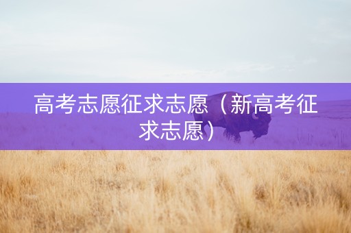 高考志愿征求志愿（新高考征求志愿）