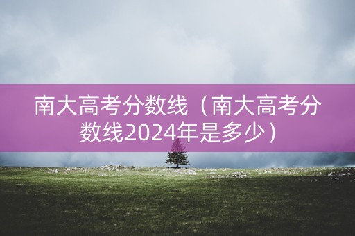 南大高考分数线（南大高考分数线2024年是多少）