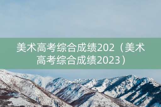美术高考综合成绩202（美术高考综合成绩2023）
