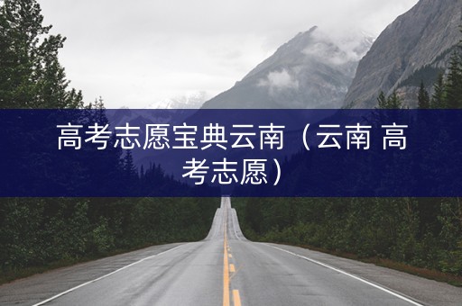 高考志愿宝典云南（云南 高考志愿）