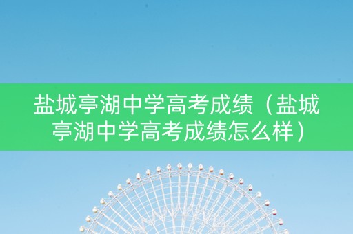 盐城亭湖中学高考成绩（盐城亭湖中学高考成绩怎么样）