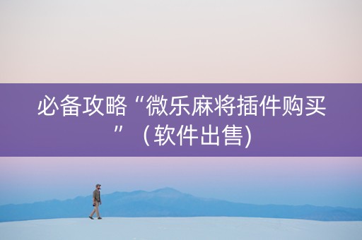 必备攻略“微乐麻将插件购买”（软件出售)