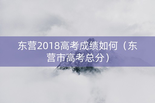 东营2018高考成绩如何（东营市高考总分）